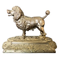 Antique Metal Poodle Cigar Cutter, Animal Sculpture Part of a Large Collection