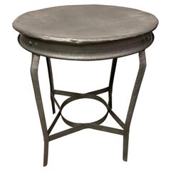 Antique Metal Round Occasional Table