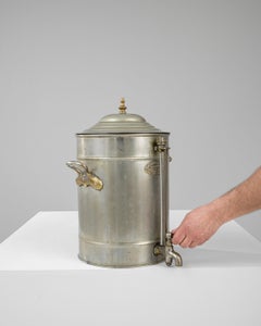 Antique Metal Samovar With Lid, Belgian Barware, 20th Century Design