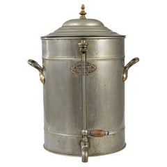 Antique Metal Samovar With Lid, Belgian Barware, 20th Century Design