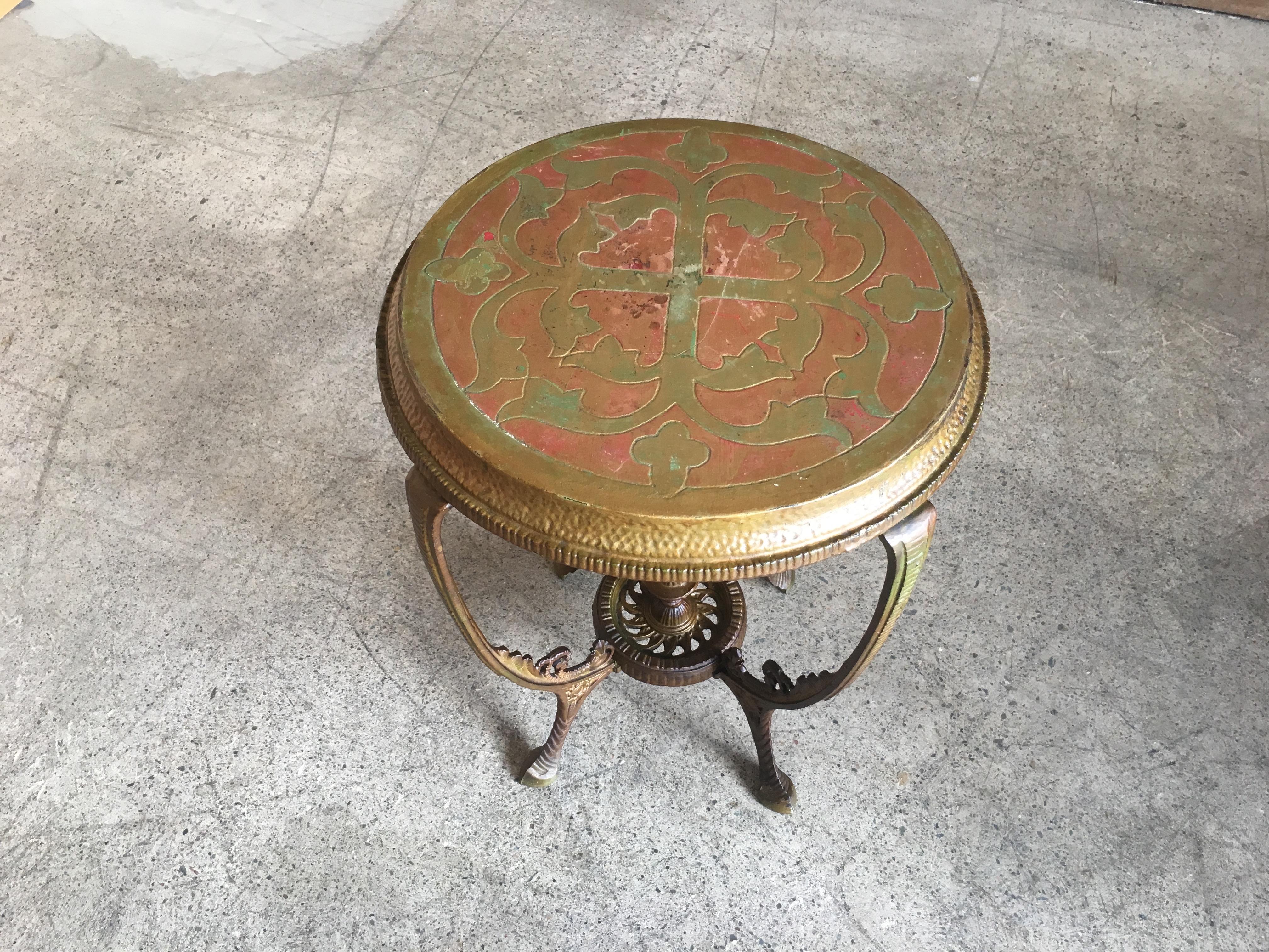 Antique Metal Side Table In Good Condition In Denton, TX