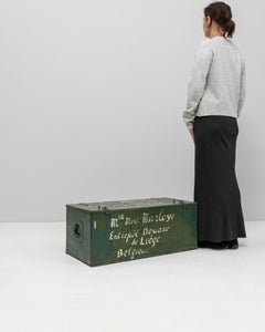 Antique Metal Suitcase from France, 1900s, Vintage Trunk with History