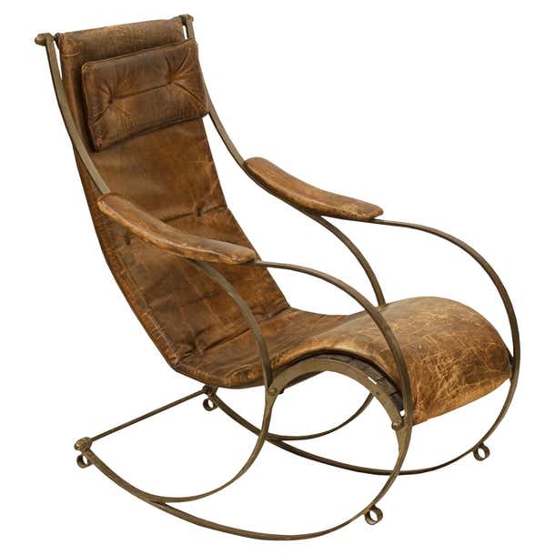 Antique Metal Winfield Rocking Chair For Sale at 1stDibs