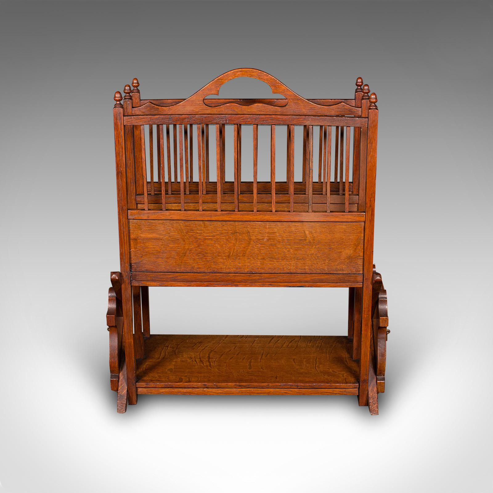 Edoardiano Antico supporto metamorfico Canterbury, inglese, Oak, portariviste, edoardiano in vendita