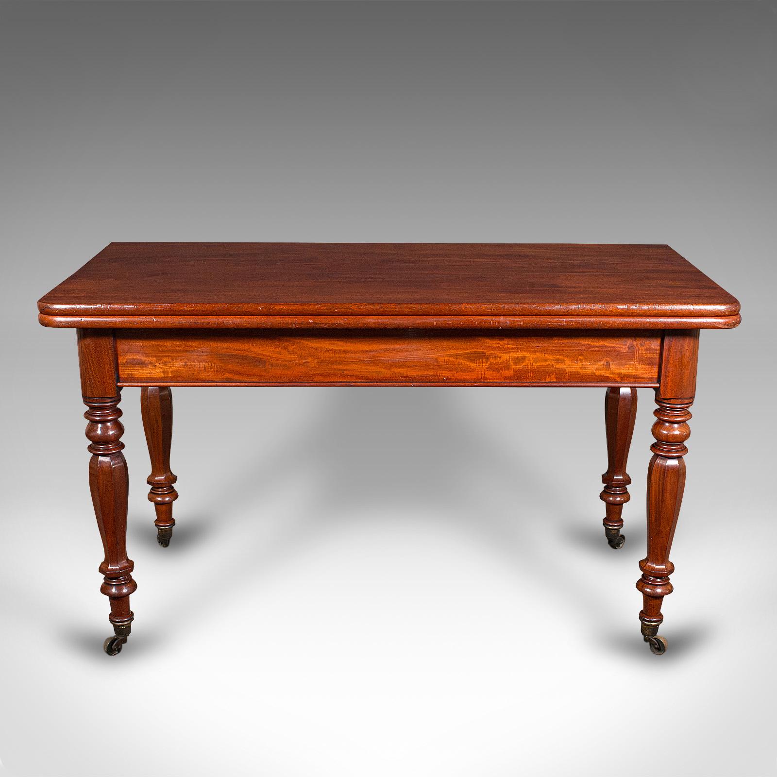 19th Century Antique Metamorphic Console Table, English, 4 Seat Dining, Gaming, William IV For Sale