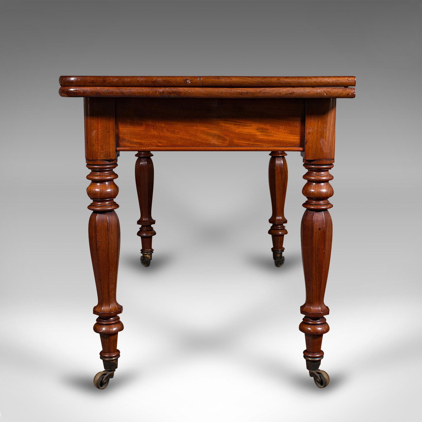 Antique Metamorphic Console Table, English, 4 Seat Dining, Gaming, William IV For Sale 2