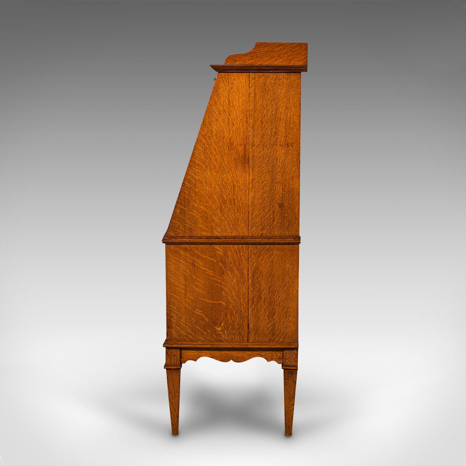 XIXe siècle Ancien meuble à boissons métamorphique en chêne anglais, forme de bureau, cocktail, victorien en vente