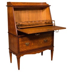 Used Metamorphic Drink Cabinet, English Oak, Bureau Form, Cocktail, Victorian