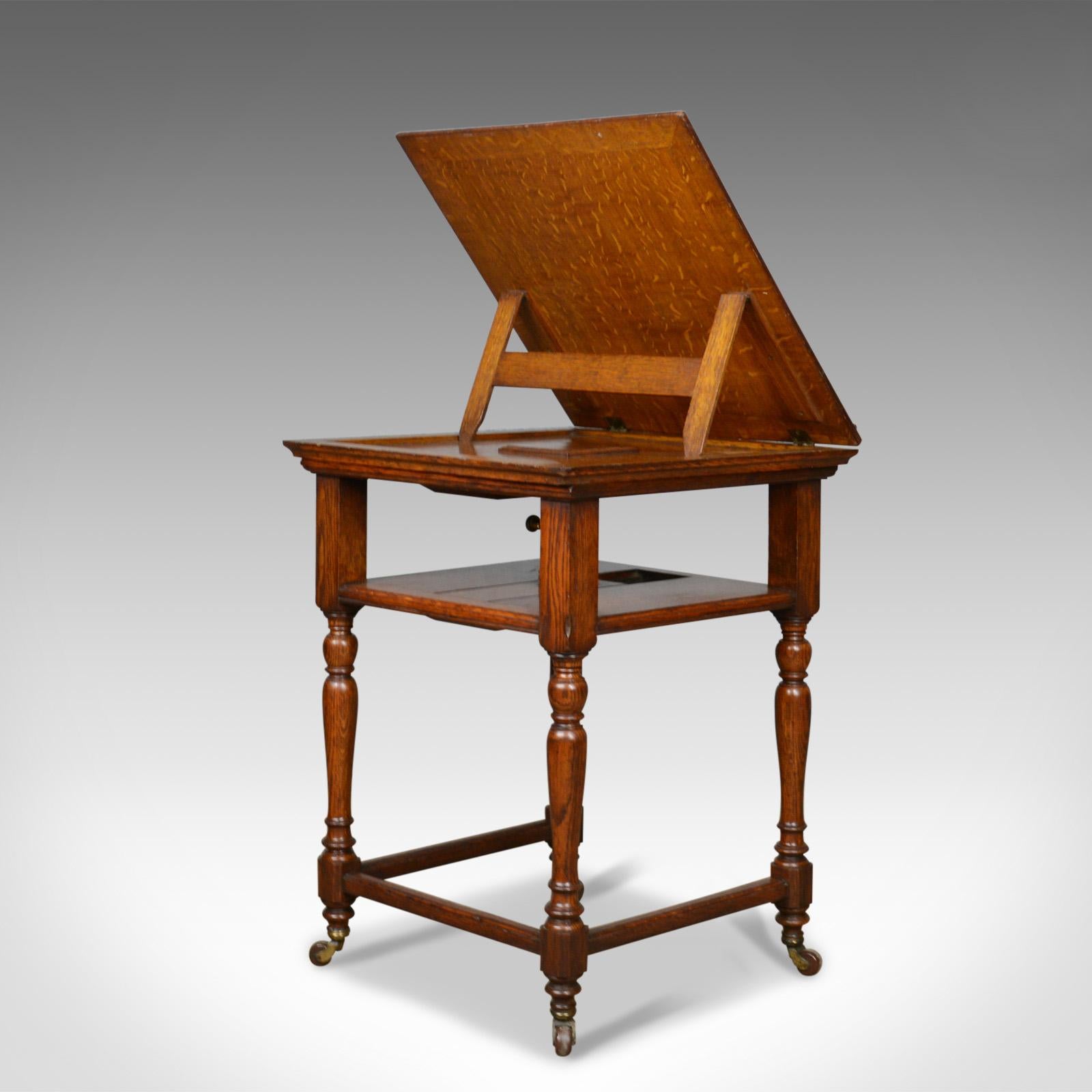 Antique, Metamorphic, Side Table, Lectern, Oak, Library, Reading, circa 1860 In Good Condition In Hele, Devon, GB