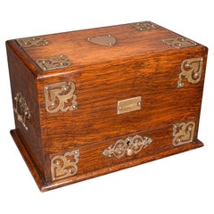 Antique Metamorphic Stationery Case, English Oak Rotating Writing Box, Edwardian