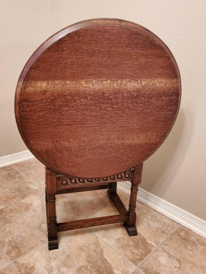 20th Century Antique Metamorphic Table/Chair Tilt-Top Monks Bench For Sale
