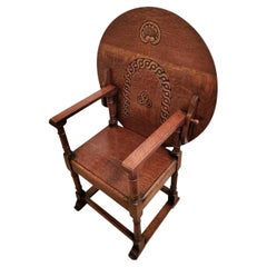 Antique Metamorphic Table/Chair Tilt-Top Monks Bench