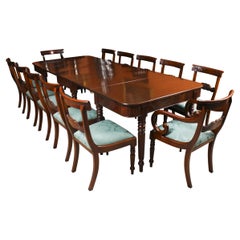 Antique Metamorphic Victorian Mahogany Dining Table & 12 Chairs 19th C