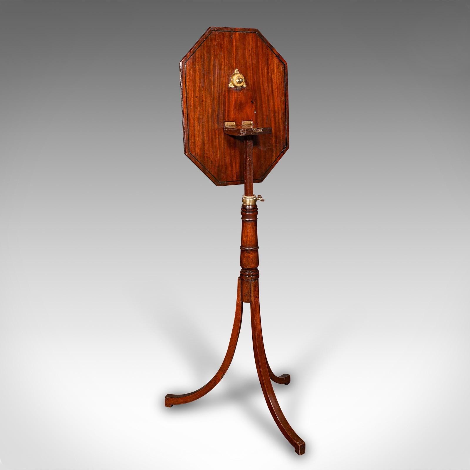 Table à vin métamorphique ancienne, anglaise, plateau basculant, côté, lampe, Régence, vers 1820 en vente 3