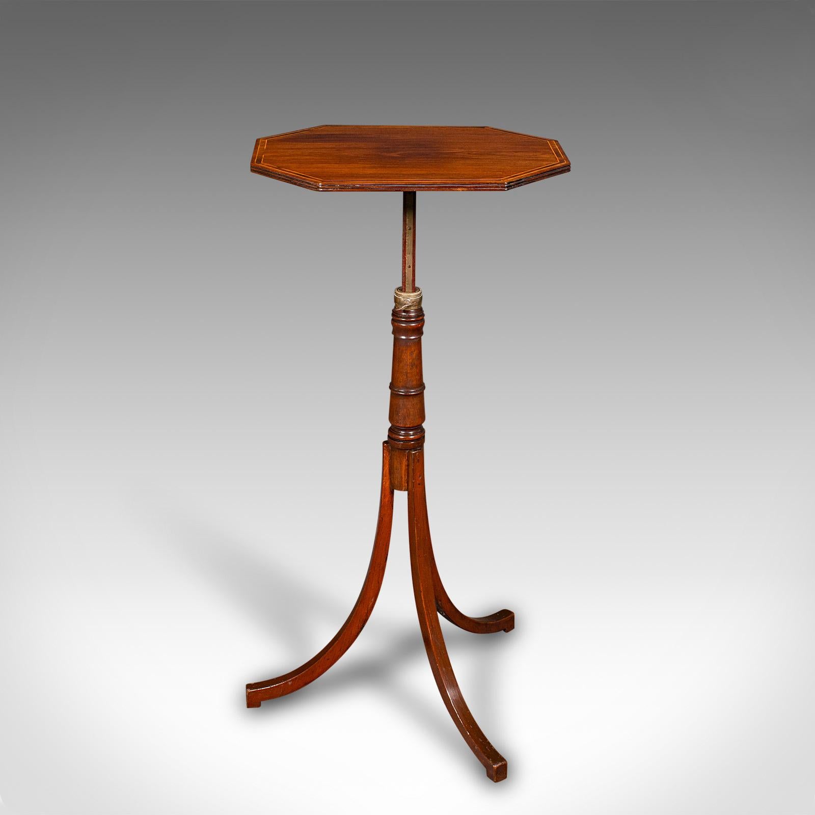 XIXe siècle Table à vin métamorphique ancienne, anglaise, plateau basculant, côté, lampe, Régence, vers 1820 en vente