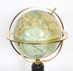 Antique Metrique Library Globe on Stand by G.Thomas, Paris Early 20th Century