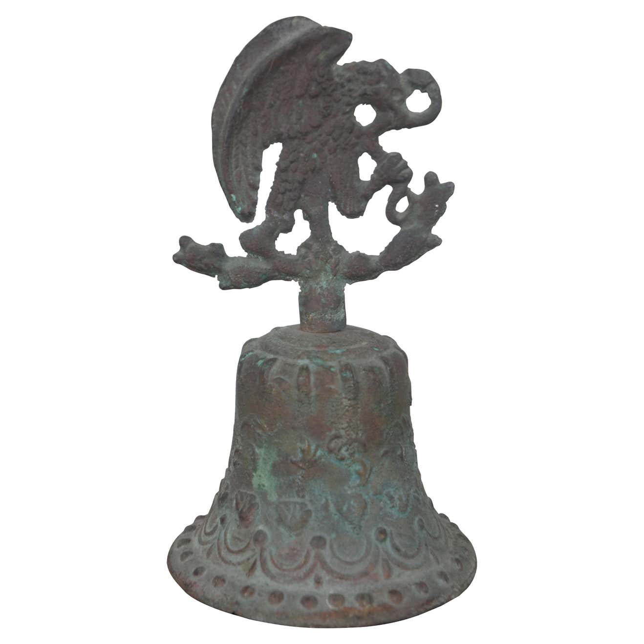 Antique Mexican Aztec Coat of Arms Bronze Bell Eagle Snake Cactus at ...