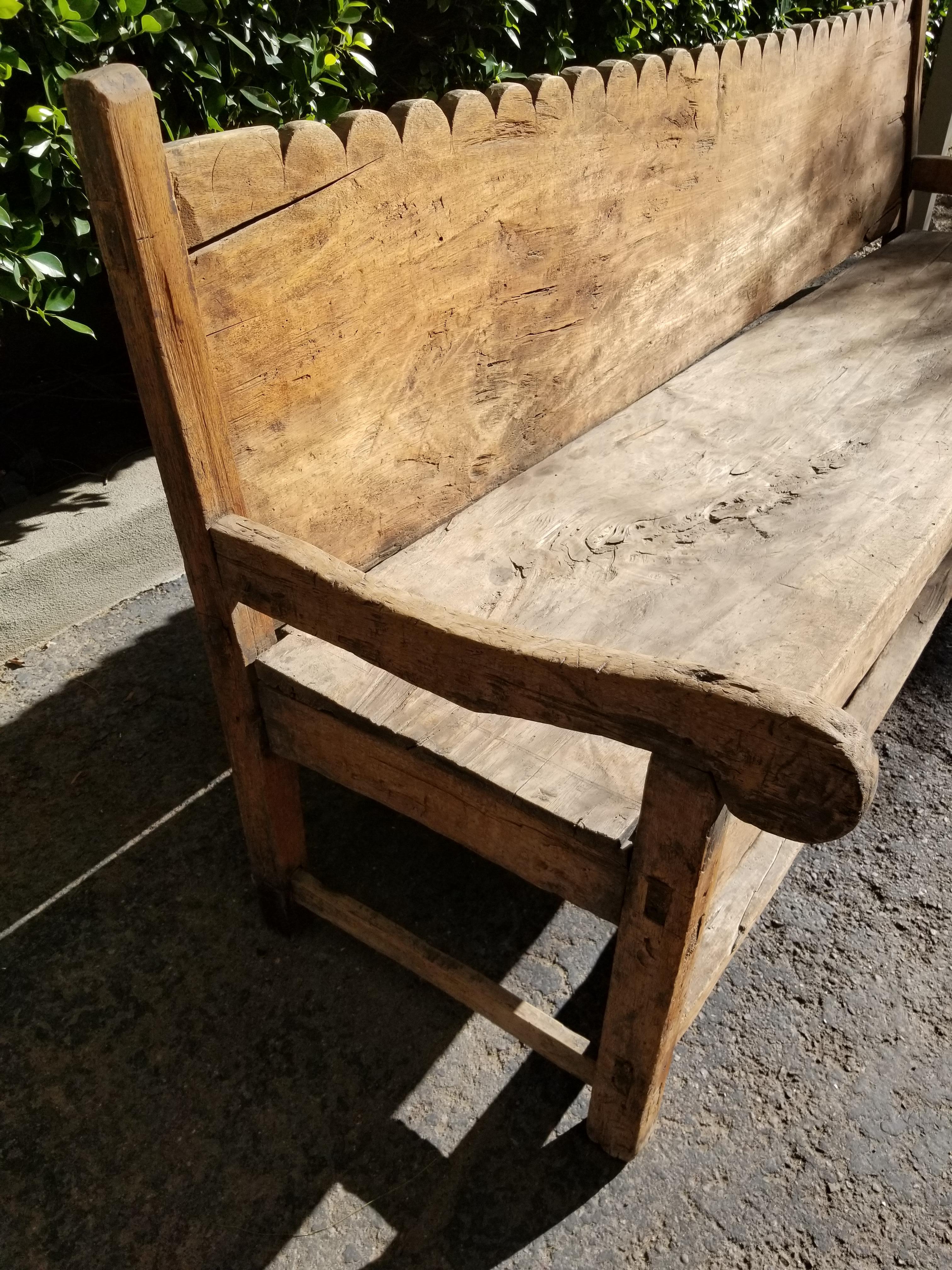 Pine Antique Mexican Bench
