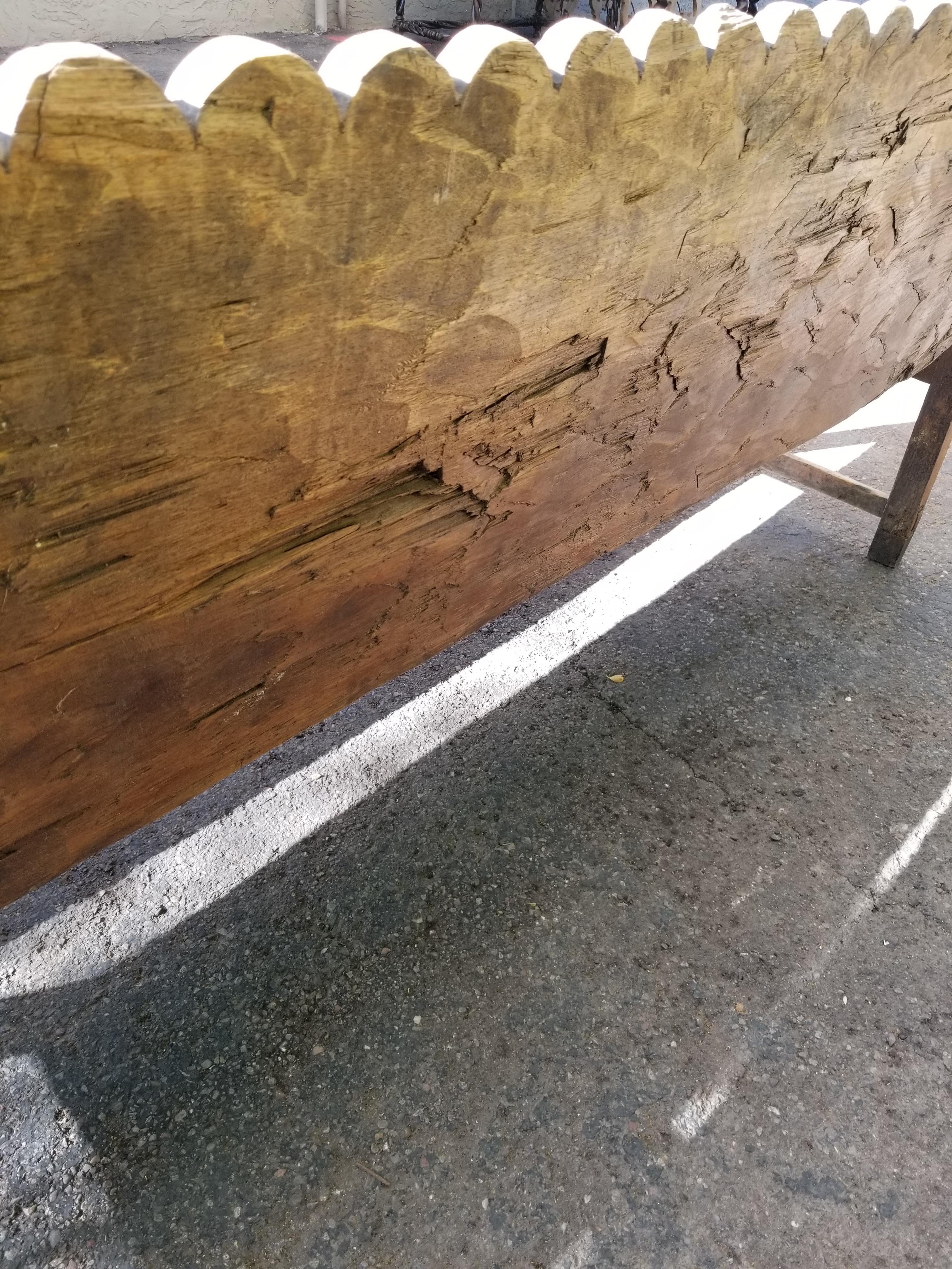 Antique Mexican Bench In Distressed Condition In Scottsdale, AZ
