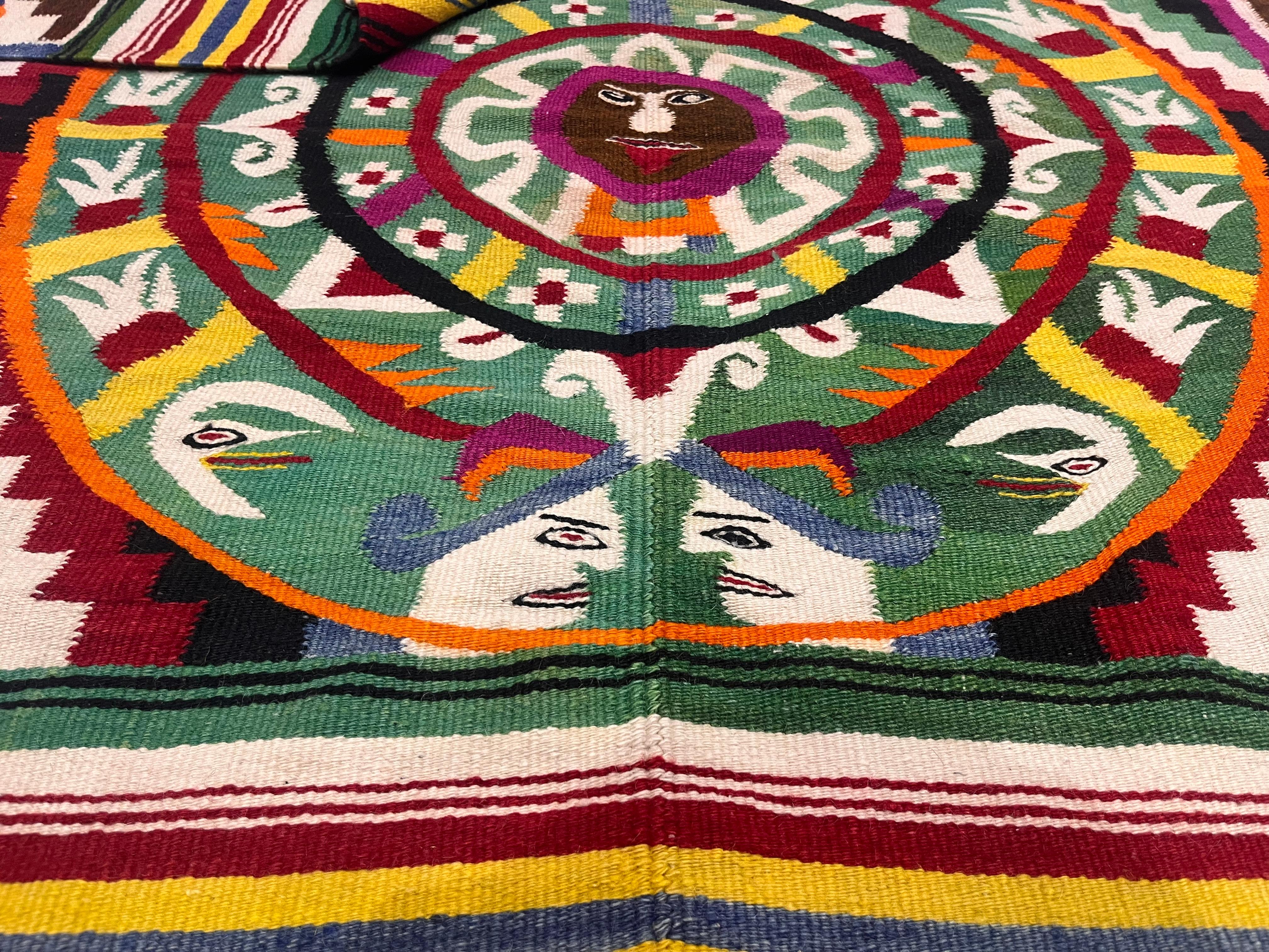 Antique Mexican Blanket 4'9