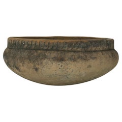 Antique Mexican clay bowl. Rosario. XX Century late. Herencias Collection