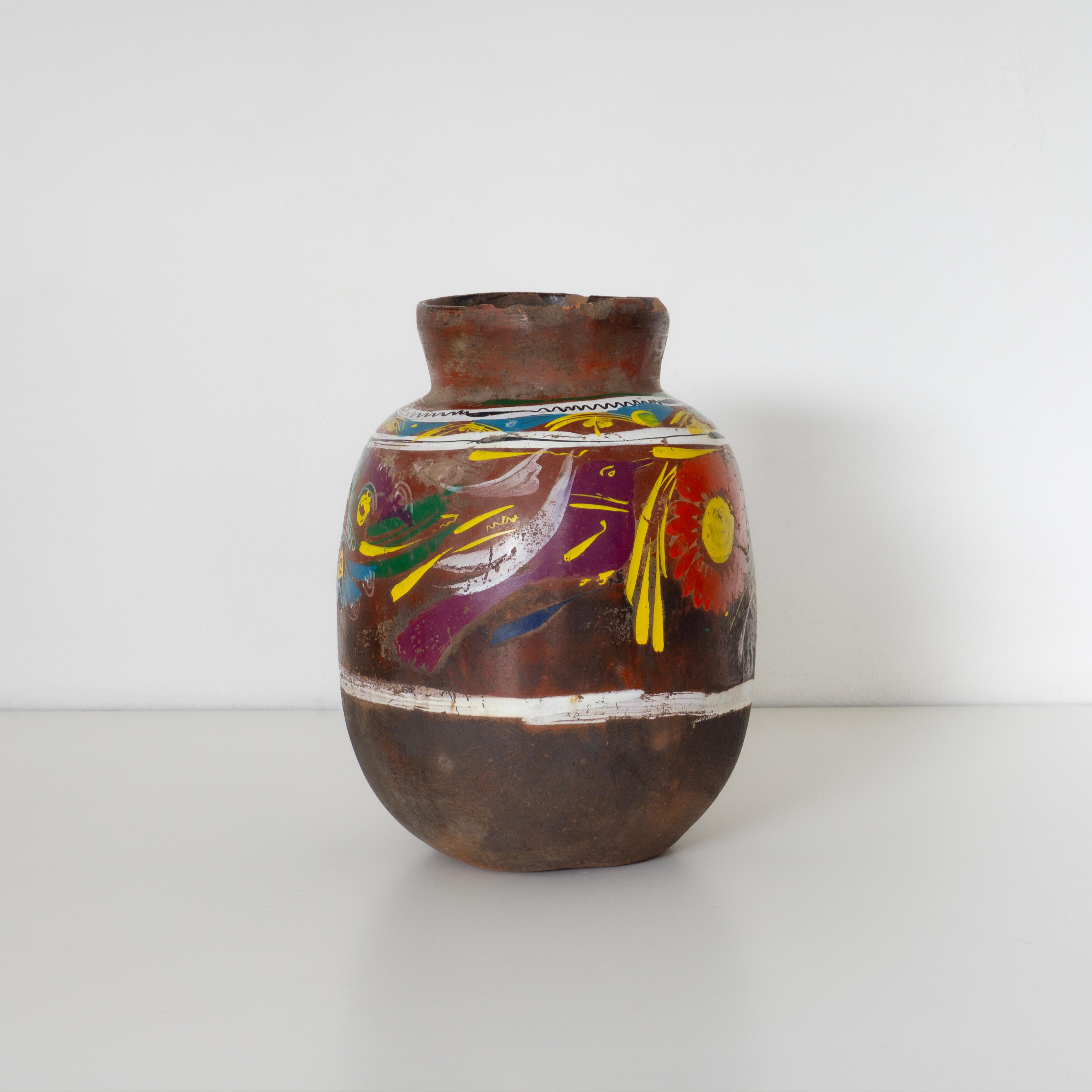Antiguo Tarro Decorativo de Barro Mexicano. Honorio. Siglo XX. Colección Herencias Otro en venta