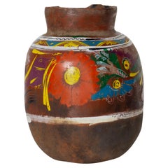 Jarre décorative ancienne en argile mexicaine. Honorio. XXème siècle. The Collective