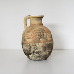 Antique Mexican Clay Decorative Jug. Carmelita. XX Century. Herencias Collection