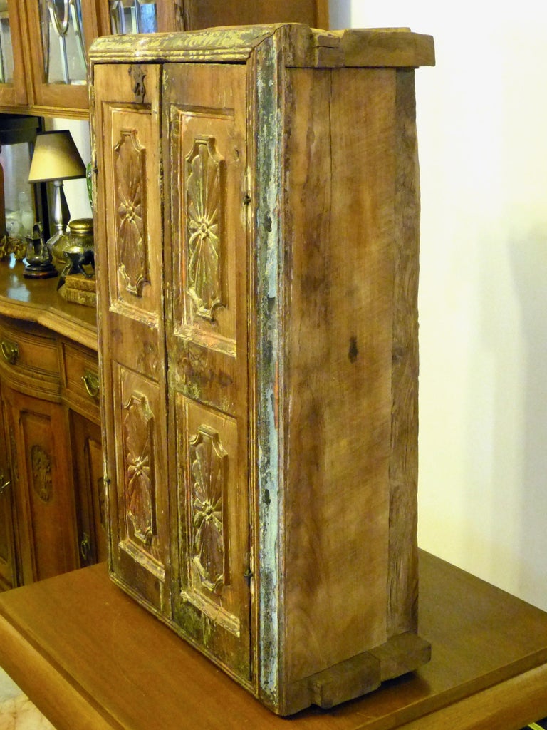 Antique Mexican Colonial Wood Wall 18th Century Made in Puebla