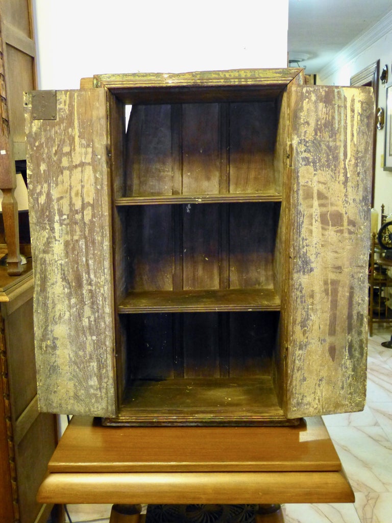 Antique Mexican Colonial Wood Wall 18th Century Made in Puebla