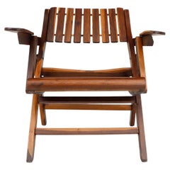 Antique Mexican Folding Armchair Made in Solid Cocobolo Wood