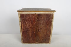 Antique Mexican Folk Art Shrine Religious Box, Hand-Painted, Early 20th Century