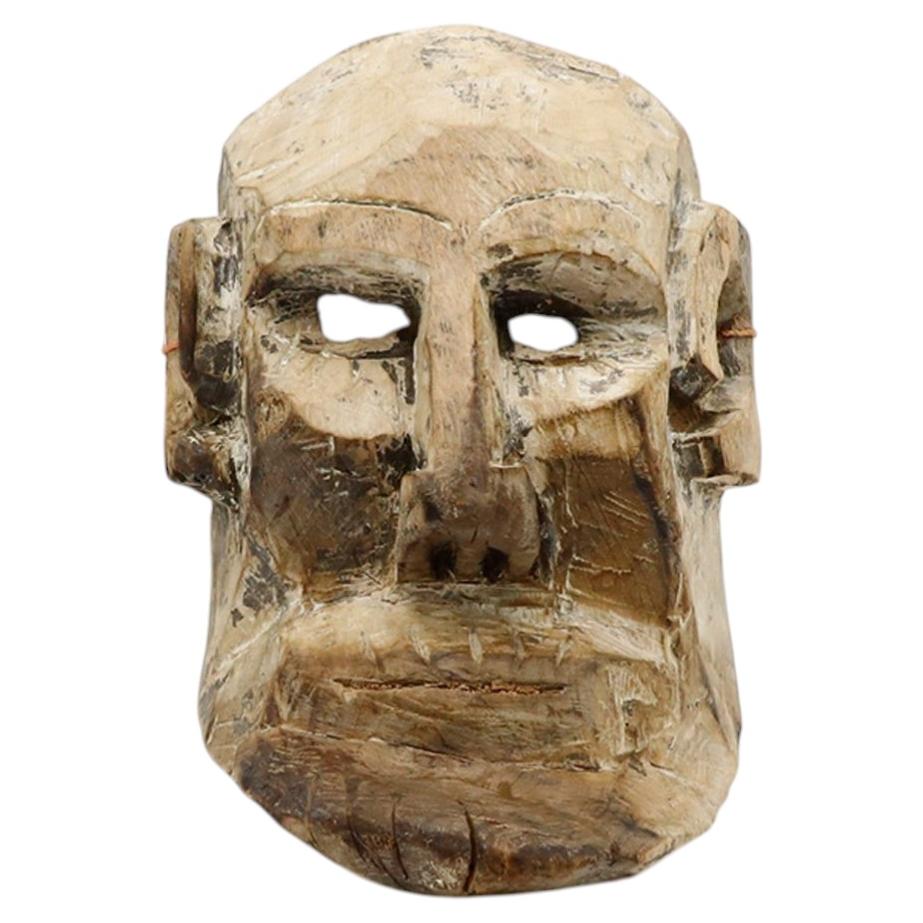 Antique Mexican Hand-Carved Ritual Mask, Circa 1940