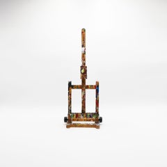 Antique Mexican Painted Wood Artist Easel