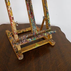 Antique Mexican Painted Wood Artist Easel