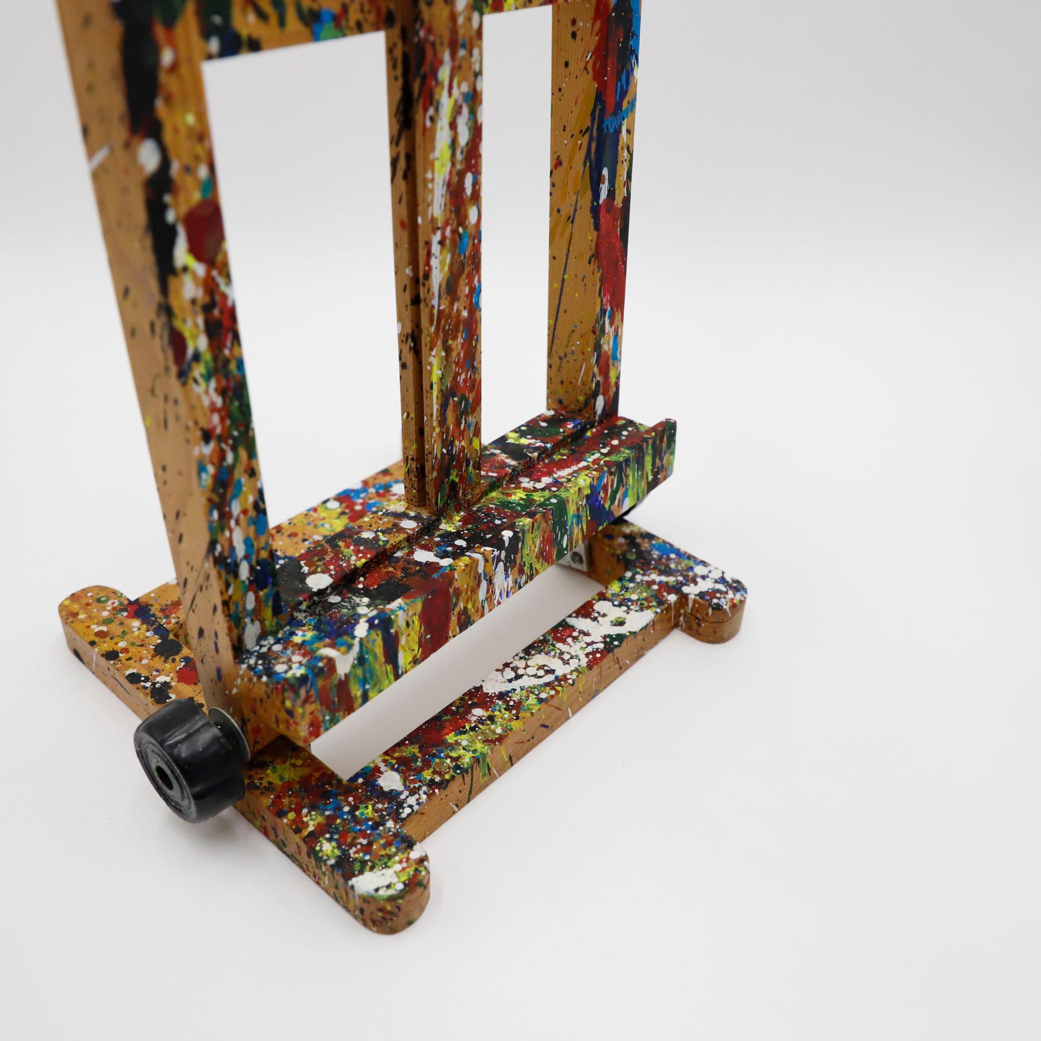 Chevalet d'artiste ancien en bois peint mexicain Bon état - En vente à Mexico City, CDMX