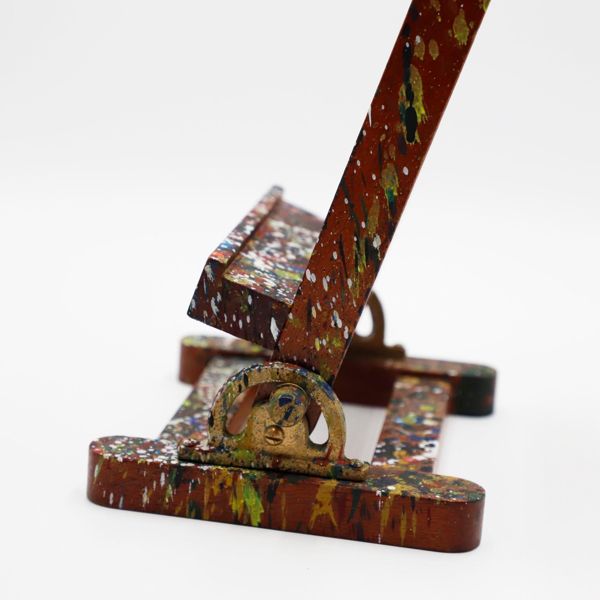 Milieu du XXe siècle Chevalet d'artiste ancien en bois peint mexicain en vente