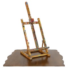 Antique Mexican Painted Wood Artist Easel