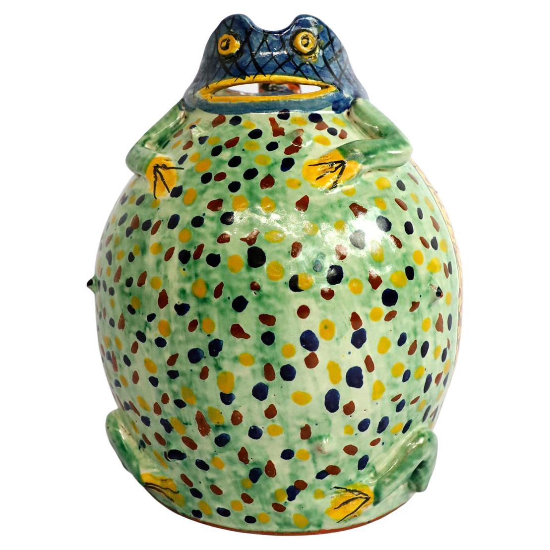 Antique Mexican Pitcher in Frog Shape For Sale