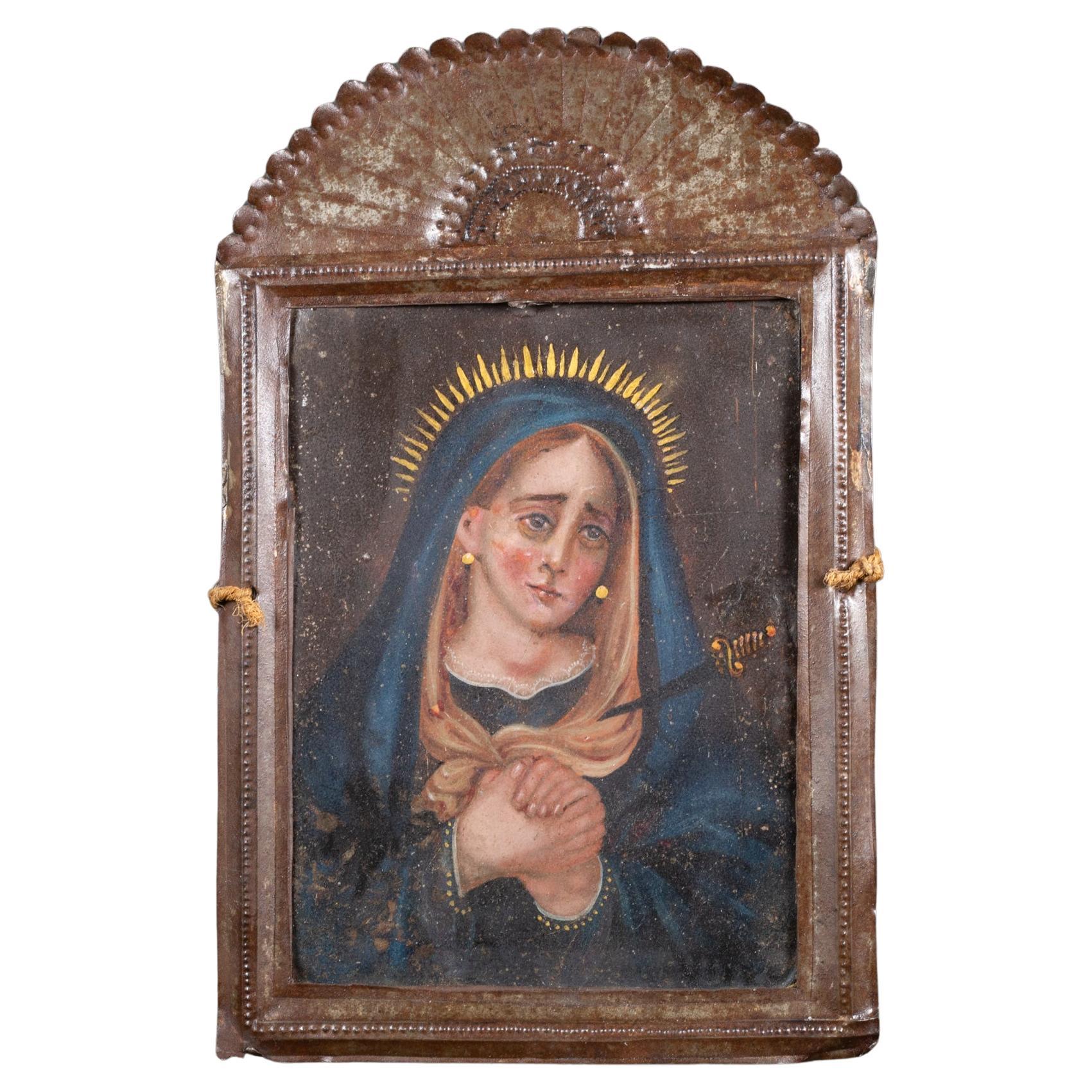 Antique Mexican Retablo "Our Lady of Sorrow"