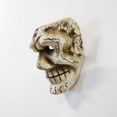 Antique Mexican Hand-Carved Wooden Mask