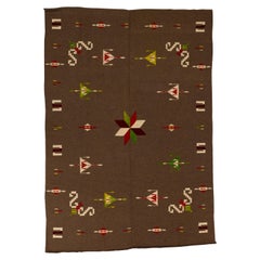 Antique Mexican Star Wool Serape Blanket