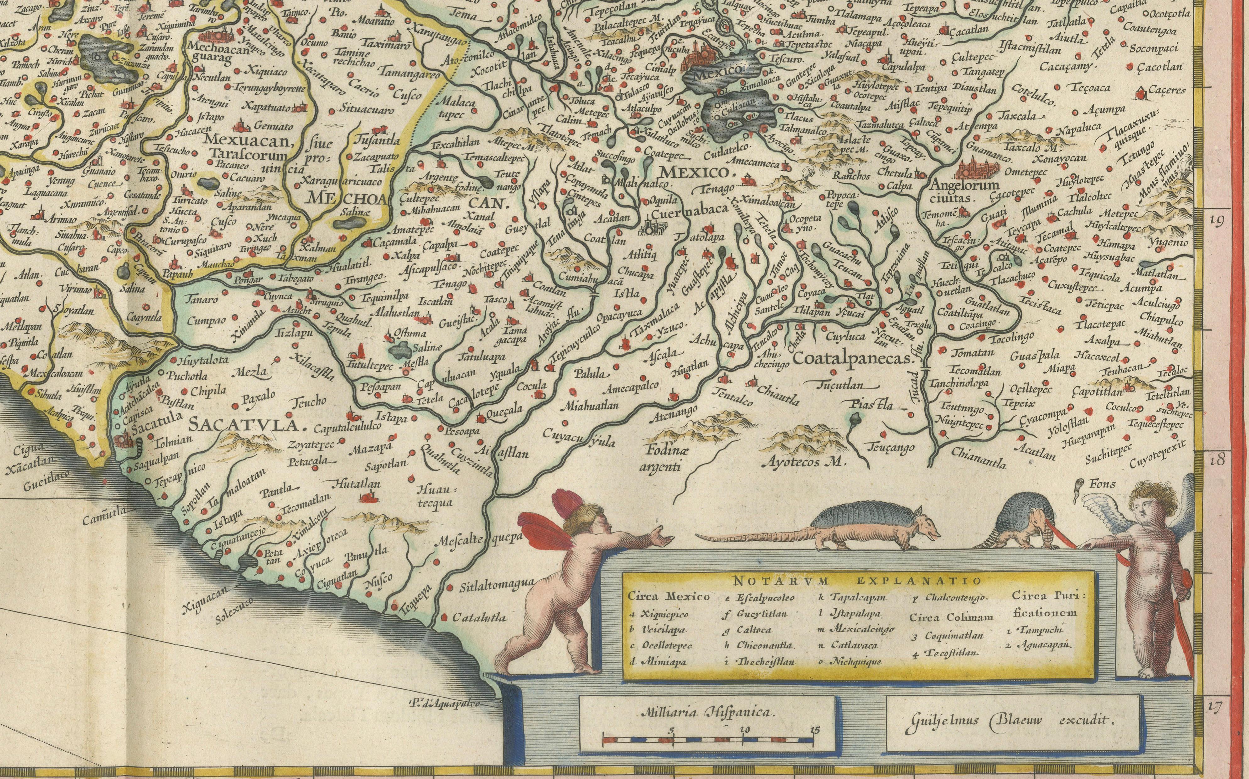 Antique Mexico Map Blaeu c.1642 – New Spain, Early Colonial Detail