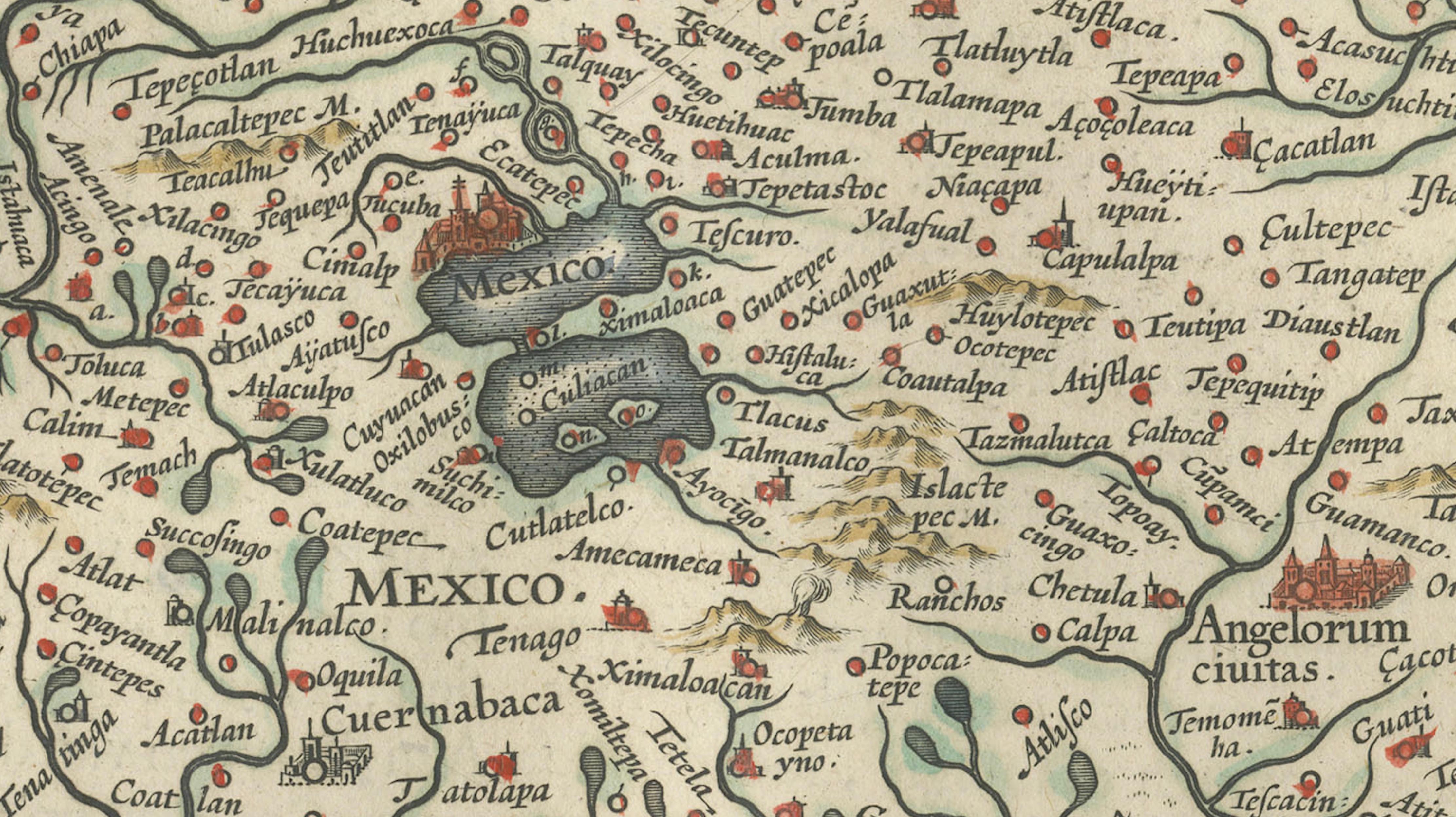 Antique Mexico Map Blaeu c.1642 – New Spain, Early Colonial Detail