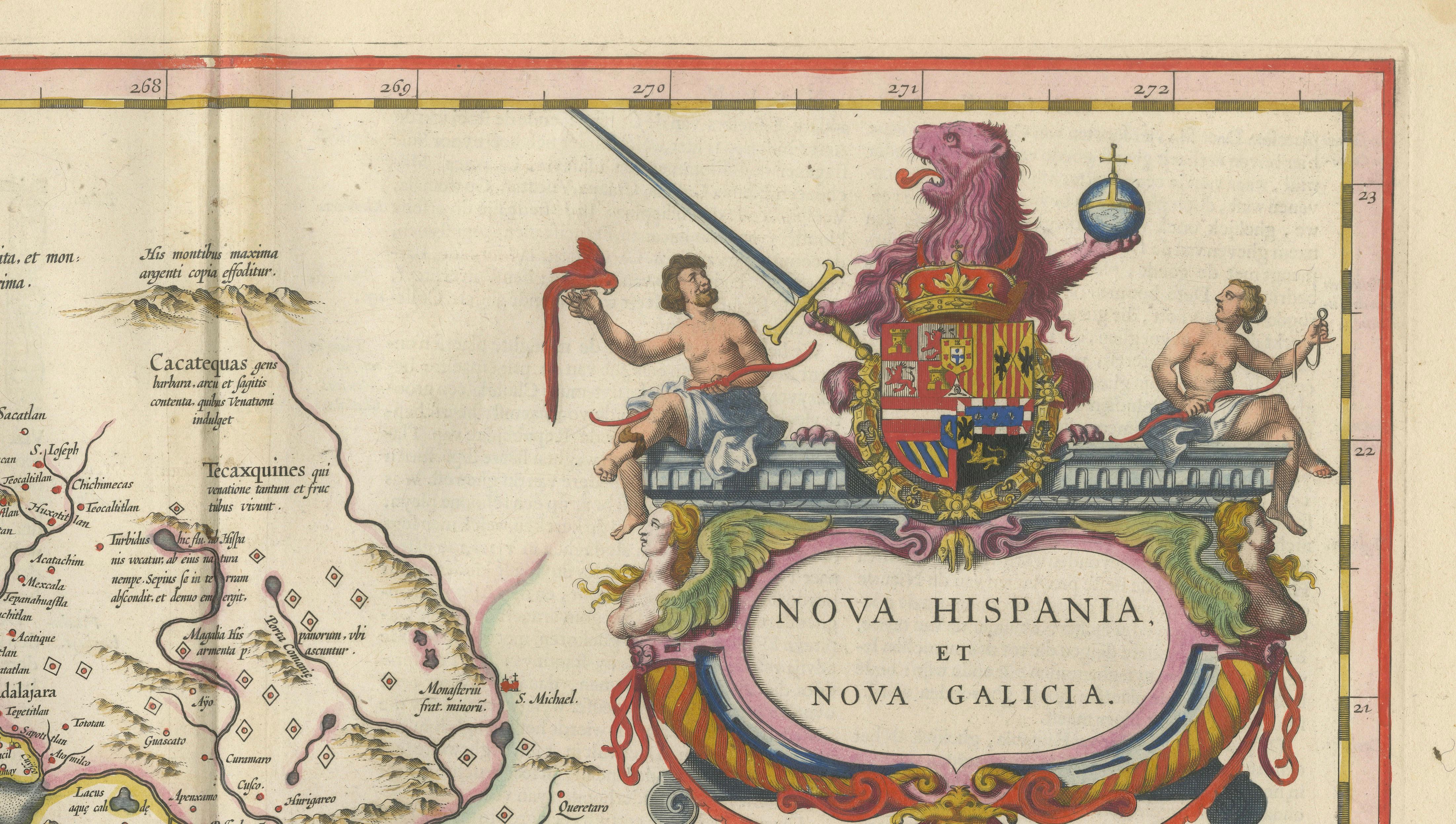 Antique Mexico Map Blaeu c.1642 – New Spain, Early Colonial Detail
