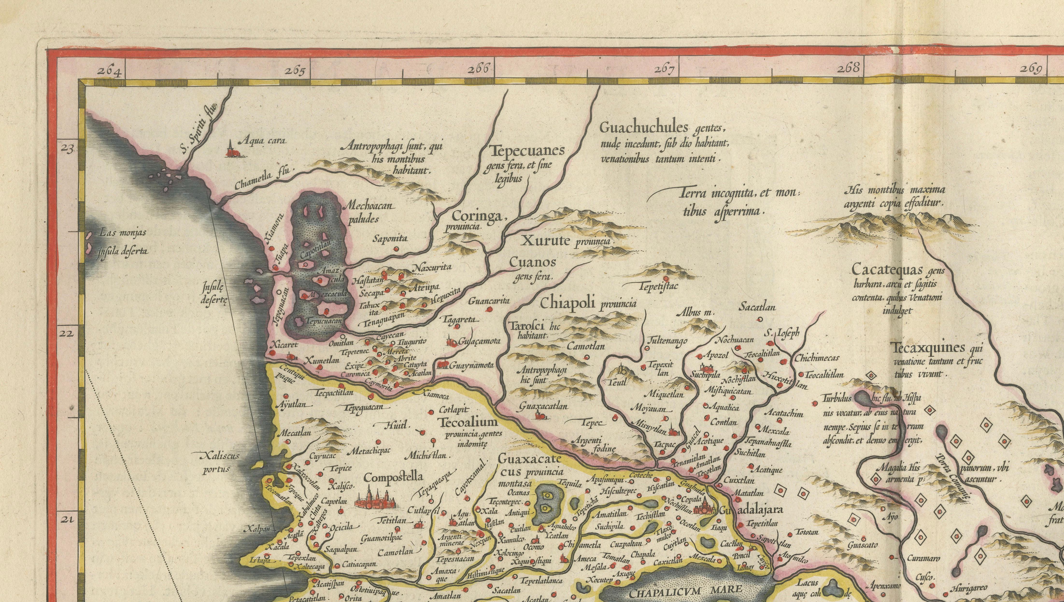 Antique Mexico Map Blaeu c.1642 – New Spain, Early Colonial Detail