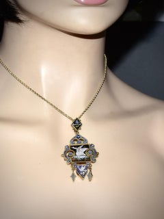 Antique Micro Mosaic 18K Pendant and Brooch, c. 1880
