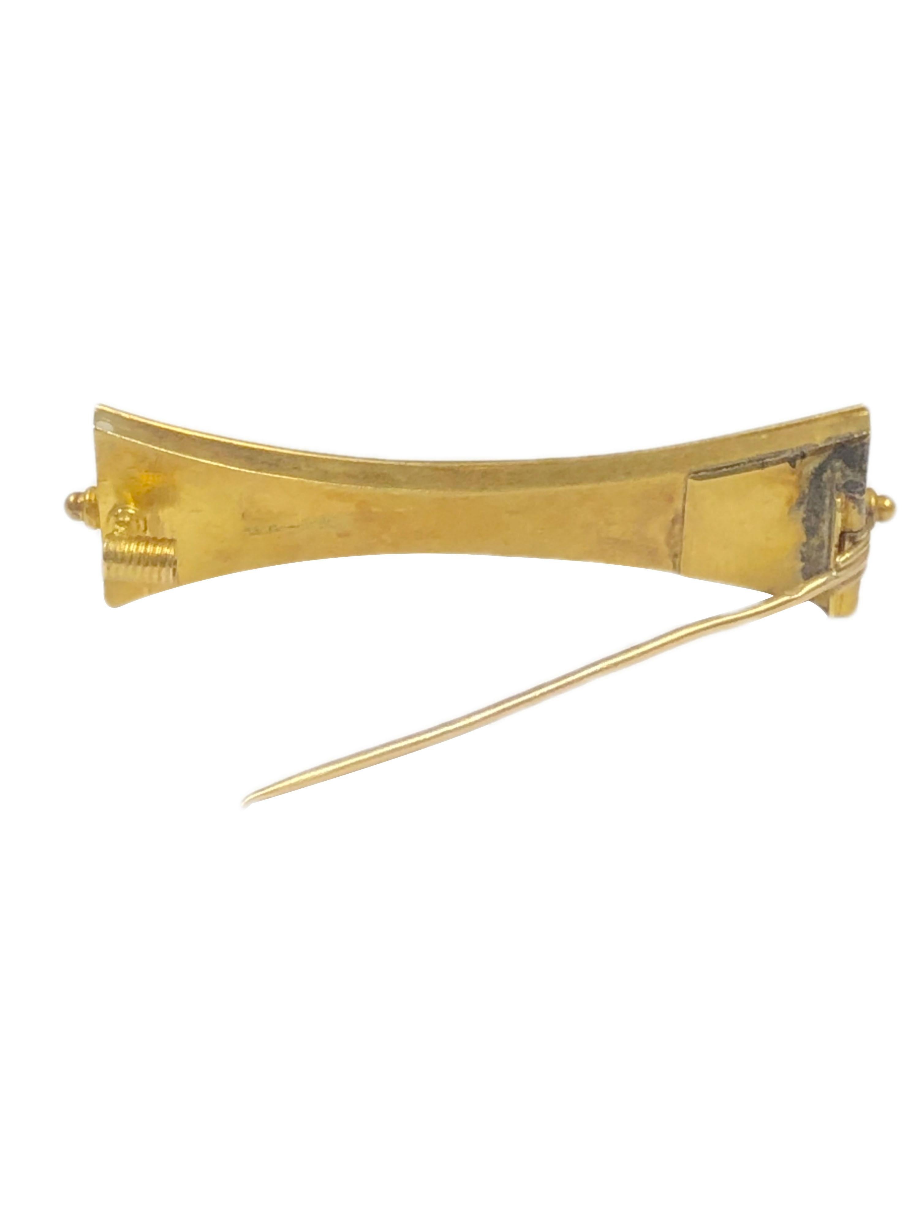 Broche ancienne en micro-mosaïque de style néo-étrusque Excellent état - En vente à Chicago, IL