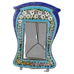 Antique Micro Mosaic Picture Frame with Daisies C1900