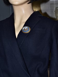 Antique Micromosaic 18K Gold Brooch, French, c. 1880